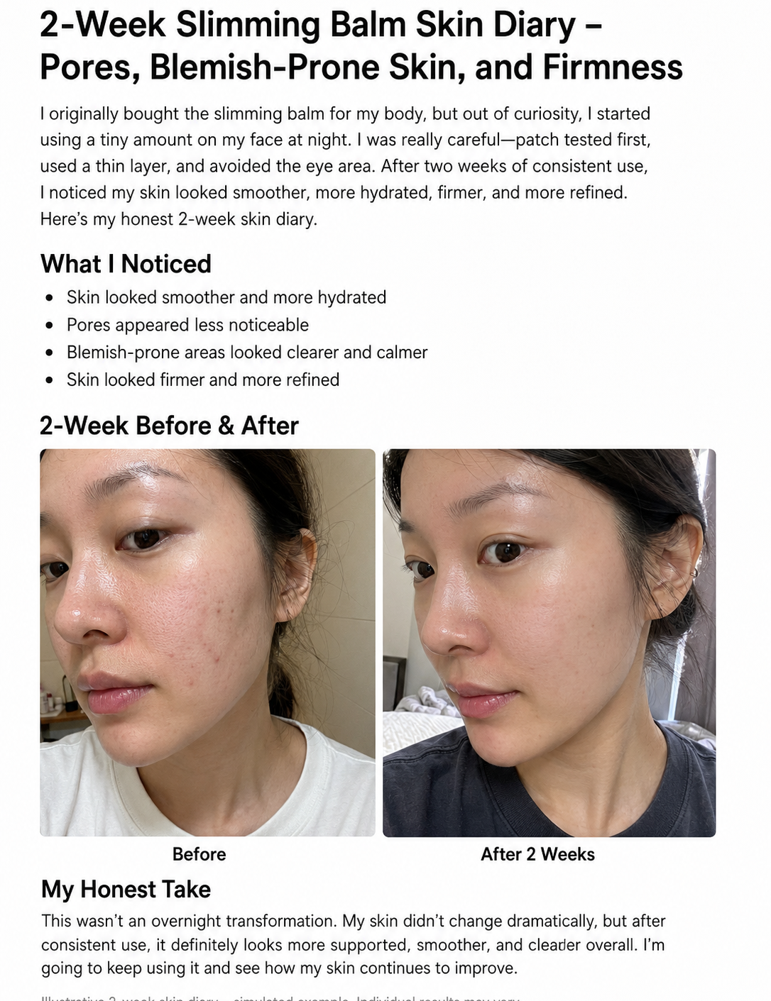 Slimming Balm on My Face: 2-Week Skin Results | BIIMIL